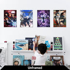 4PC Jujutsu Kaisen Poster for Fans Kids Room Bedroom Wall Decor-Jujutsu Kaisen Anime Posters Canvas Prints Picture for Teen Boy Girls Gifts