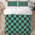 Anime Bedding Set, 3-Piece Anime Duvet Cover King Size Ultra Soft Breathable 3D Printed Microfiber Comforter Cover, Cartoon Quilt Cover, Teen Comforter Cover with 2 Pillowcases (King,Green)