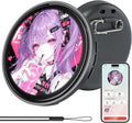 Digital Pin, Digital Badge with Touch Screen LED Display, Customizable Anime Style Wearable, Smart Button for FIFA World Cup Footbal Party, Cosplay, Fandoms（For <8MB MP4, Multi/Single Imgs, Marquee）