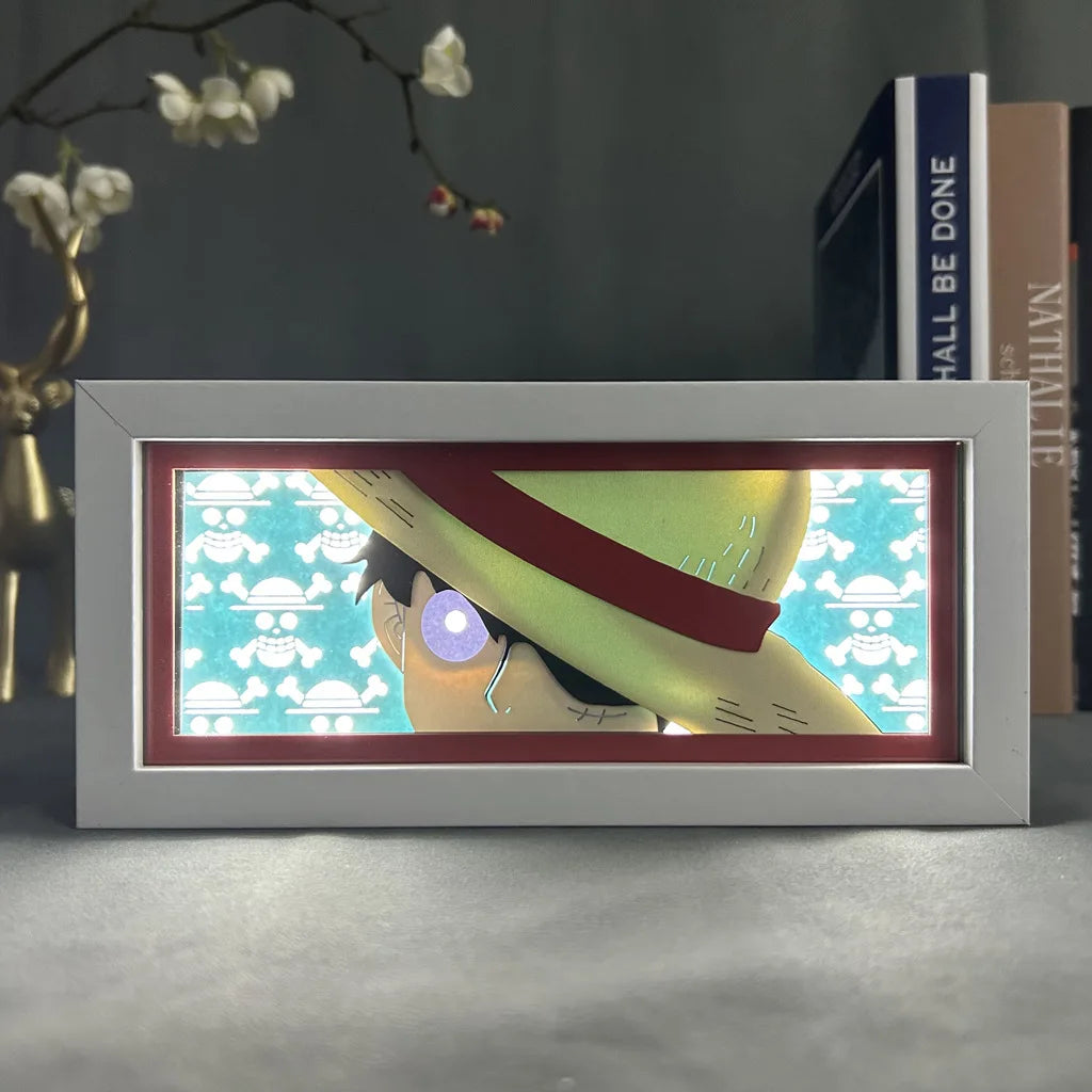 Luffy Anime Paper-Cut LED Light Box