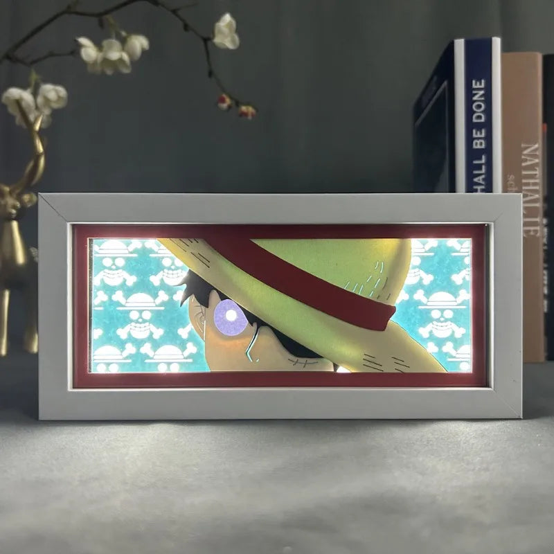 Luffy Anime Paper-Cut LED Light Box