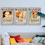 15In×11In Anime [OP] Wanted Bounty Posters, New Edition, 10 Straw Hat Pirates Crew Zoro, Sanji, Luffy, a Set of 11PCS