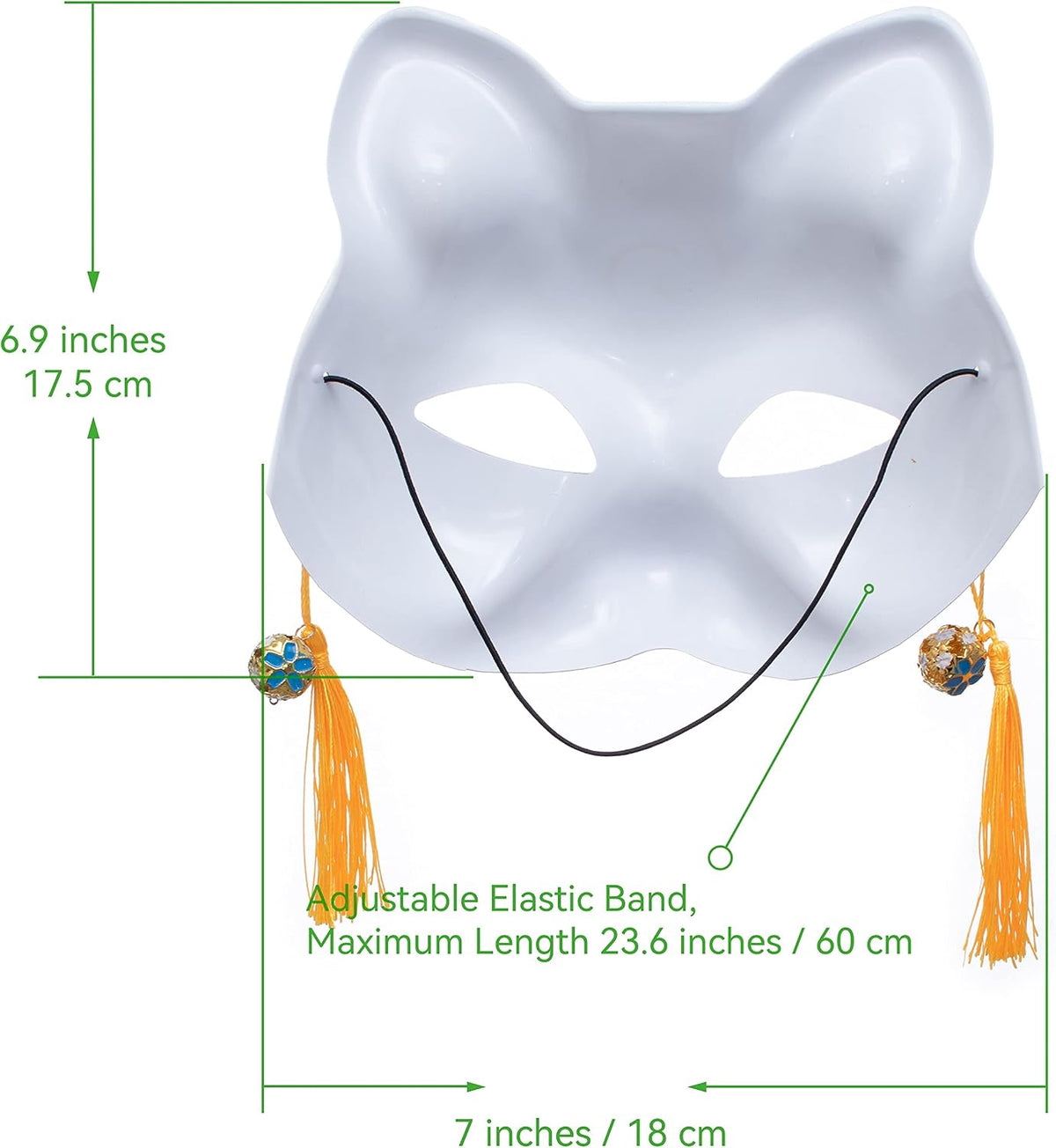3Pcs Japanese Kitsune Inu Boku Fox Cat Cute Cosplay Half Mask Masquerade Christmas