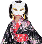 3Pcs Japanese Kitsune Inu Boku Fox Cat Cute Cosplay Half Mask Masquerade Christmas