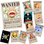 15In×11In Anime [OP] Wanted Bounty Posters, New Edition, 10 Straw Hat Pirates Crew Zoro, Sanji, Luffy, a Set of 11PCS